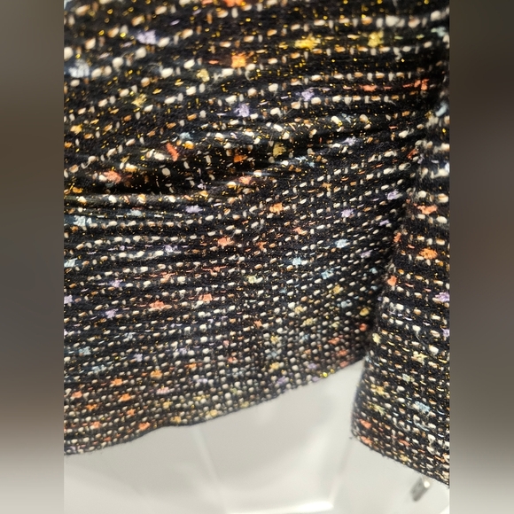 Sag Harbor Tweed Zip Jacket Size 16 Multicolor Metallic Classic Career Blazer - Picture 4 of 10